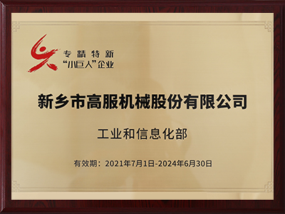 國(guó)家級(jí)專(zhuān)精特新小巨人企業(yè)